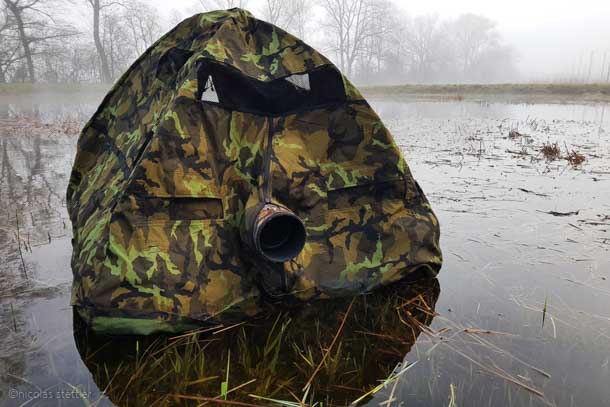 Floating Hide being used at a small pond