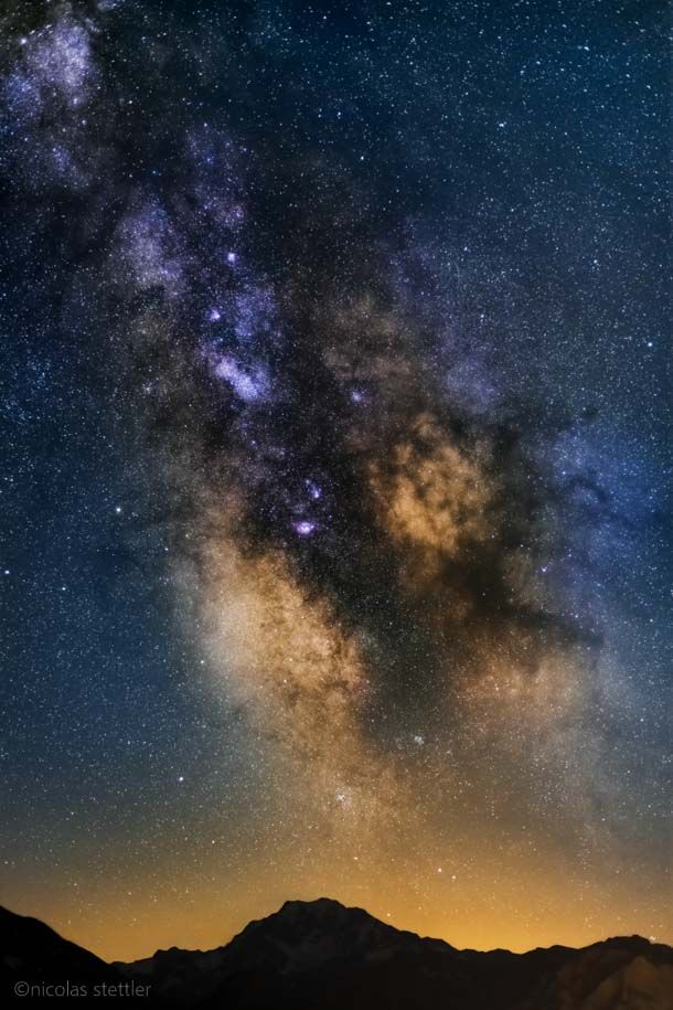 The milky way over the Swiss Alps.