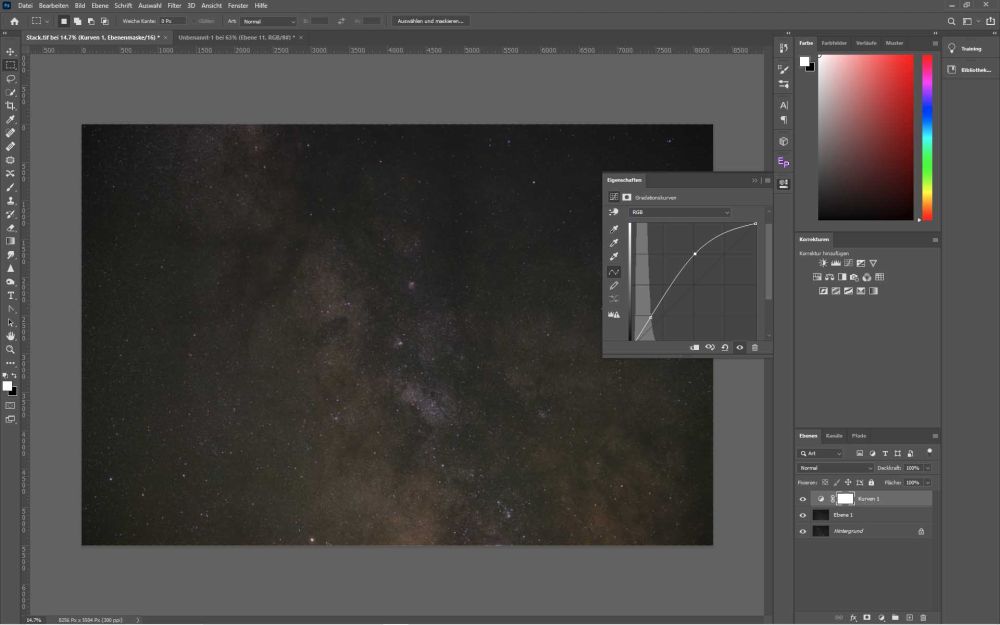 How to edit images of the stars in Photoshop.