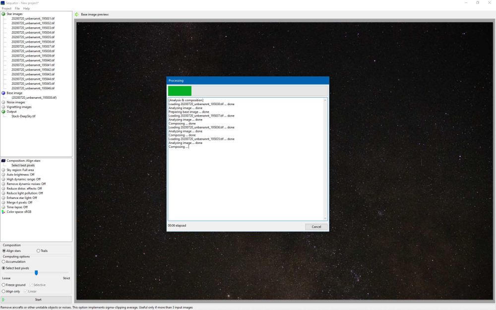 How to edit images of the stars in Sequator.