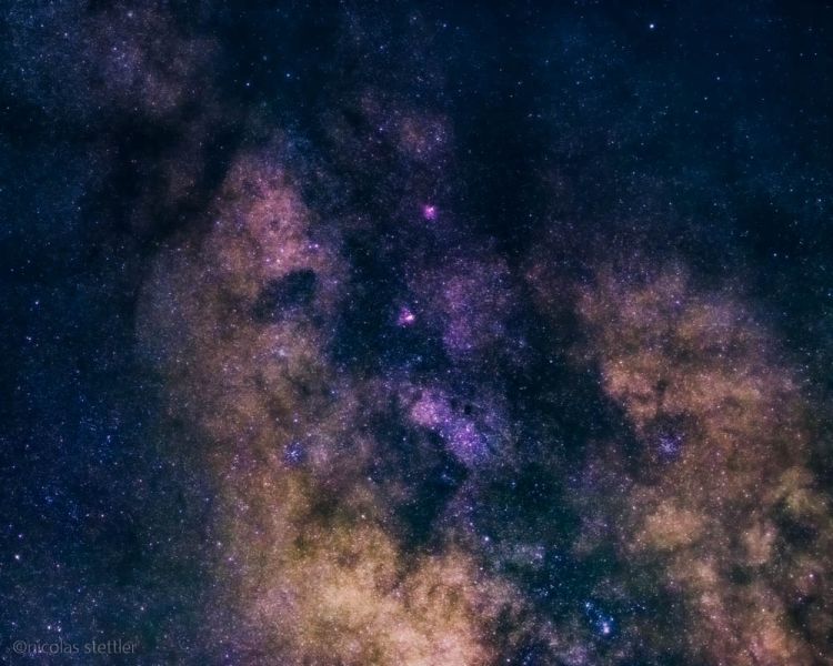 The edited image of the stars.