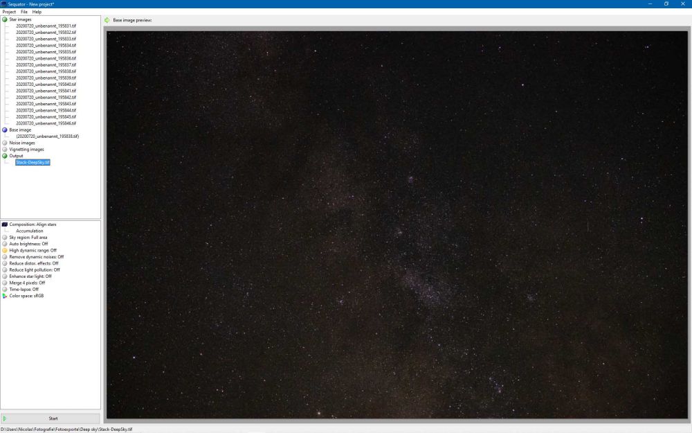 How to edit images of the stars in Sequator.