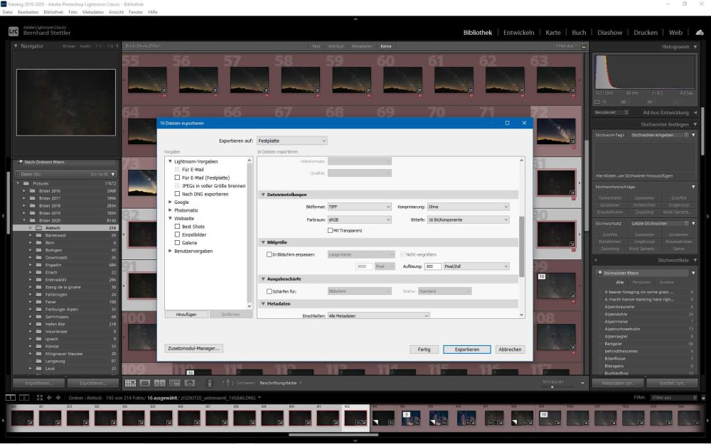 How to edit images of the stars in Lightroom.