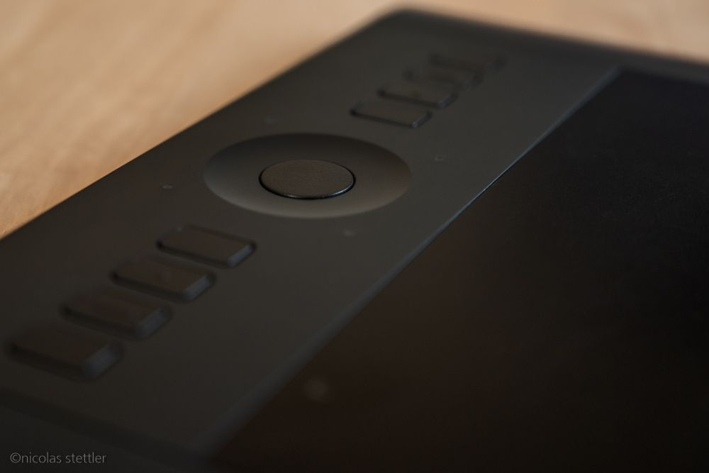 The six customisable buttons of the Wacom Intuos M.