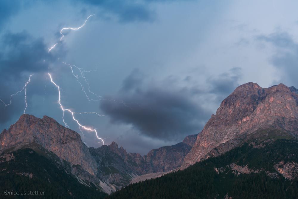 A thunderstorm over Scuol.