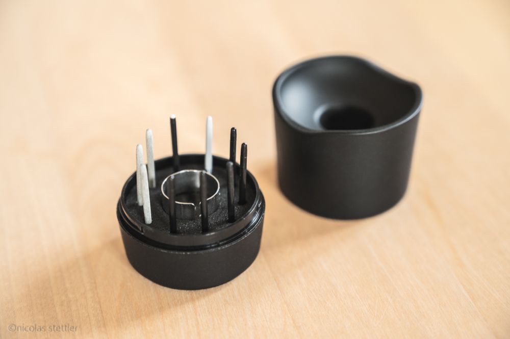 The Base of the Wacom Pen with the other reserve pen tips.