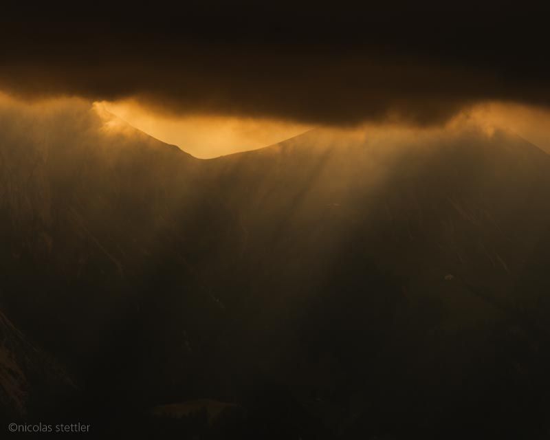 Very dramatic light in the Swiss Alps.
