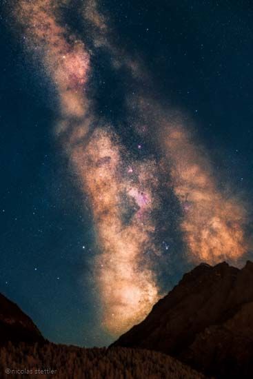 The Milky Way over Scuol.