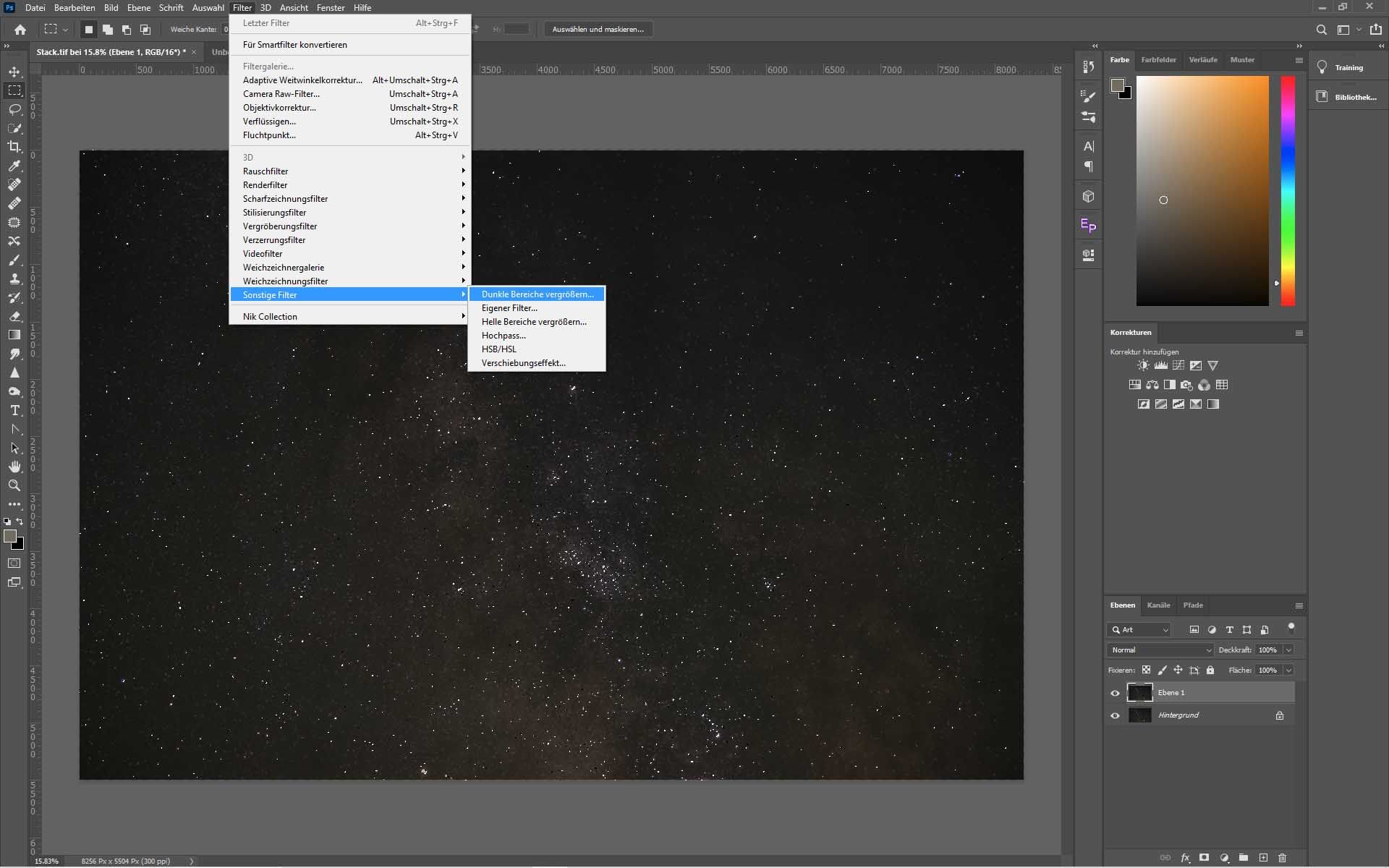 How to edit images of the stars in Photoshop.